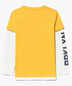 tee-shirt 2-en-1 imprime football americain jaune tee-shirts7306601_2