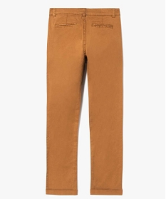 pantalon garcon chino slim stretch a revers orange7314301_2
