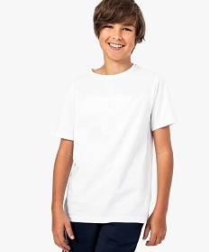 tee-shirt garcon uni a manches courtes en coton biologique blanc7318501_1