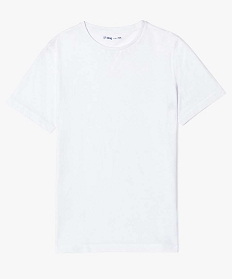 tee-shirt garcon uni a manches courtes en coton biologique blanc7318501_2