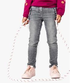 jean skinny a taille haute a empiecements volantes gris jeans7325201_1
