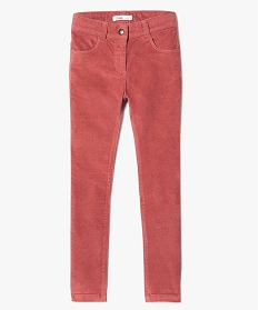 pantalon slim 5 poches en velours rose pantalons7326501_1