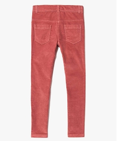 pantalon slim 5 poches en velours rose7326501_2