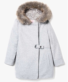 manteau croise avec fils metallises et capuche gris blousons et vestes7327201_2