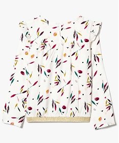 blouse a motifs avec plastron volante et bas elastique multicolore7328001_3
