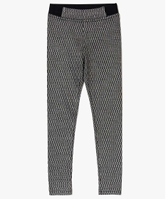 leggings imprime avec taille elastiquee contrastante noir pantalons7329301_1