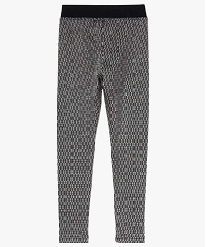 leggings imprime avec taille elastiquee contrastante noir pantalons7329301_2