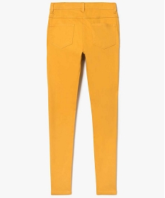 pantalon fille uni coupe slim 5 poches jaune pantalons7348501_3
