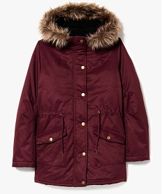 parka col fausse fourrure doublee sherpa rouge7351501_1