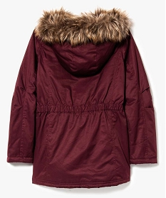 parka col fausse fourrure doublee sherpa rouge7351501_3