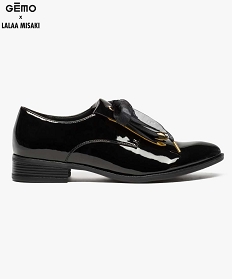 grande largeur  derby verni a patte fantaisie et lacet ruban- gemo x lalaa misaki noir derbies7365901_1