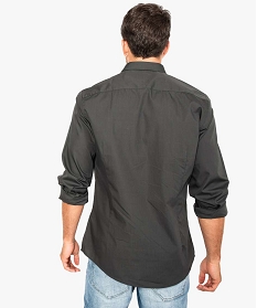 chemise pour homme avec patte de boutonnage contrastante gris chemise manches longues7366001_3
