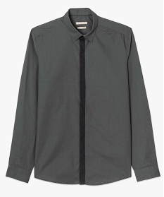 chemise pour homme avec patte de boutonnage contrastante gris chemise manches longues7366001_4