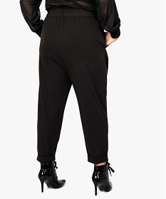 pantalon paper bag femme avec dos elastique - gemo x lalaa misaki noir pantalons et jeans7368001_3