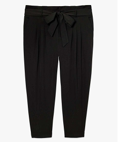 pantalon paper bag femme avec dos elastique - gemo x lalaa misaki noir pantalons et jeans7368001_4