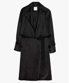 robe trench 2-en-1 femme en matiere satinee - gemo x lalaa misaki noir7368701_4