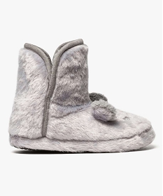 chaussons boots fille   avec motif souris et oreilles  relief gris chaussons7373001_1