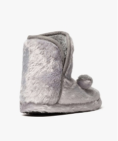 chaussons boots fille   avec motif souris et oreilles  relief gris chaussons7373001_4