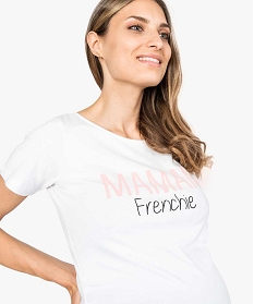 tee-shirt manches courtes imprime maman frenchie blanc7373501_2