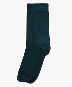 chaussettes homme hautes en fil decosse (lot de 2) bleu chaussettes7374001_1