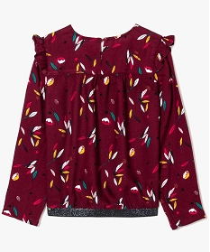 blouse a motifs avec plastron volante et bas elastique multicolore7374801_2