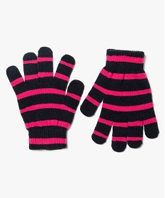 gants rayes pour fille rose7402701_1