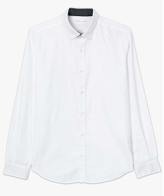 chemise homme coupe slim avec fines rayures blanc chemise manches longues7406101_4