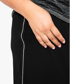 pantalon femme large en crepe avec ruban de perles argentees noir pantalons et jeans7425901_2