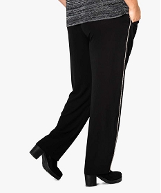 pantalon femme large en crepe avec ruban de perles argentees noir7425901_3