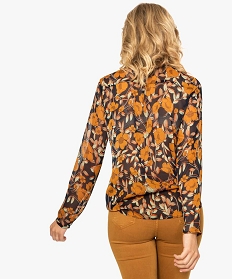 blouse imprimee pour femme avec motifs fleuris brun7426901_3