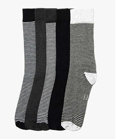 lot de 5 paires de chaussettes a fies rayures noir7453301_1