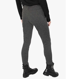 pantalon femme moulant chine a zips et taille elastique gris leggings et jeggings7463801_3