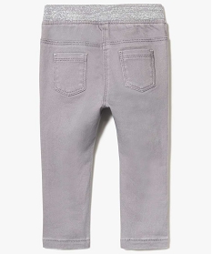 pantalon en toile avec taille elastiquee pailletee gris pantalons7463901_2