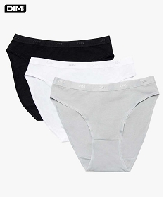GEMO Lot de 3 culottes pour femme en coton - Dim noir standard