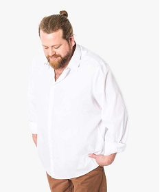 chemise col classique avec poignets ajustables blanc chemise manches longues7471801_1