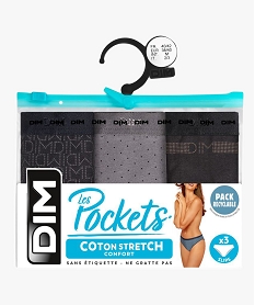 lot de 3 slips pockets de dim noir culottes7474901_4