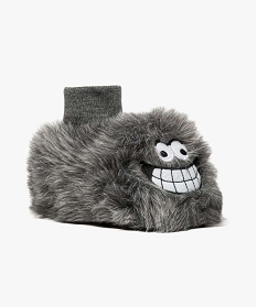 chaussons peluches fantaisie gris chaussons7477701_2
