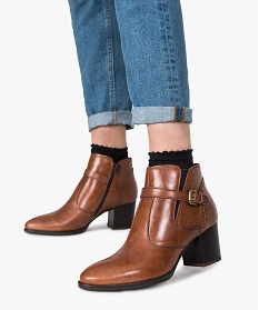 MARO NOIR LEOPARD BOOTS CAMEL:30387740773-Cuir veau/Cuir porc/Tpr/Polyester/