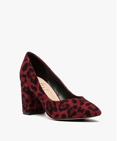 escarpins femme a talon large decollete v et motif leopard rouge escarpins7483601_2