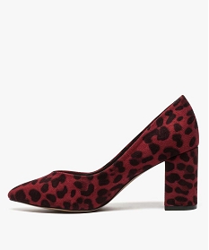 escarpins femme a talon large decollete v et motif leopard rouge escarpins7483601_3