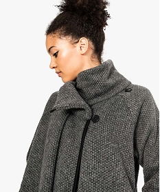 manteau souple en maille forme cape pour femme gris manteaux7484501_2
