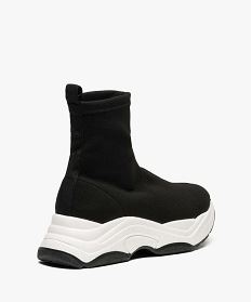 Gemo chaussures baskets-chaussettes femme a epaisse semelle noir femme |  GÉMO