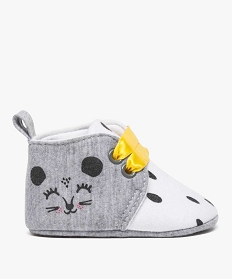 chaussons de naissance avec motif animal et lacets contrastants gris7488301_1