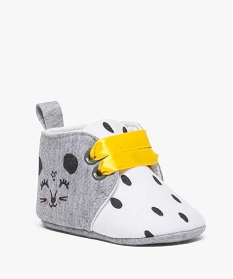 chaussons de naissance avec motif animal et lacets contrastants gris chaussures de naissance7488301_2