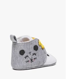 chaussons de naissance avec motif animal et lacets contrastants gris chaussures de naissance7488301_4