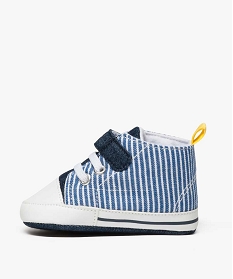 chaussons de naissance en denim - lulu castagnette bleu chaussures de naissance7489201_3