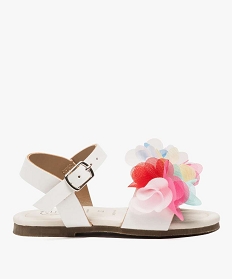 sandales bebe fille avec fleurs en tulle multicolores blanc7492001_1
