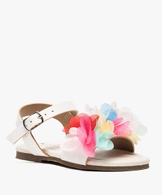 sandales bebe fille avec fleurs en tulle multicolores blanc7492001_2