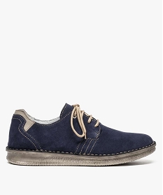chaussures confort en cuir velours avec semelle caoutchouc bleu7512601_1