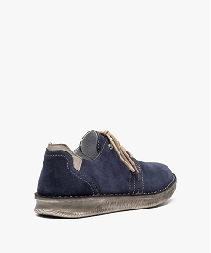 chaussures confort en cuir velours avec semelle caoutchouc bleu7512601_4